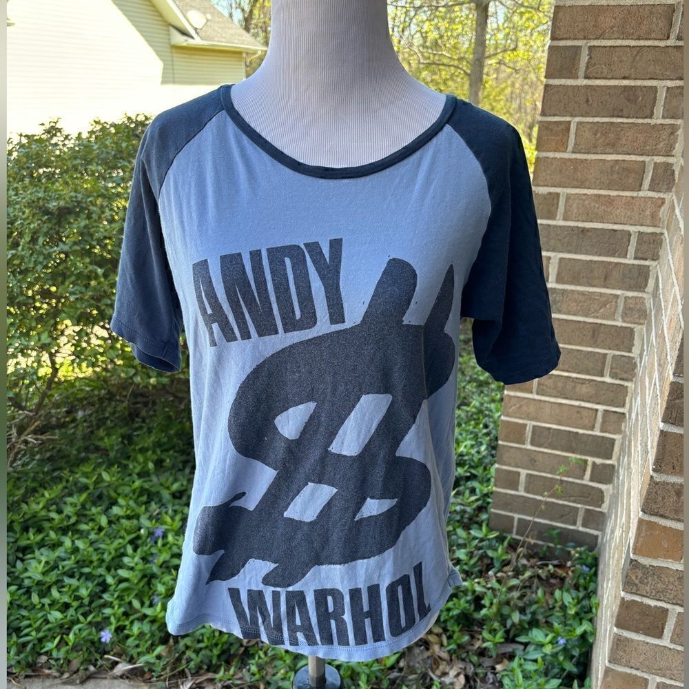 Andy Warhol Elbow Sleeve Blue $ Tee size S